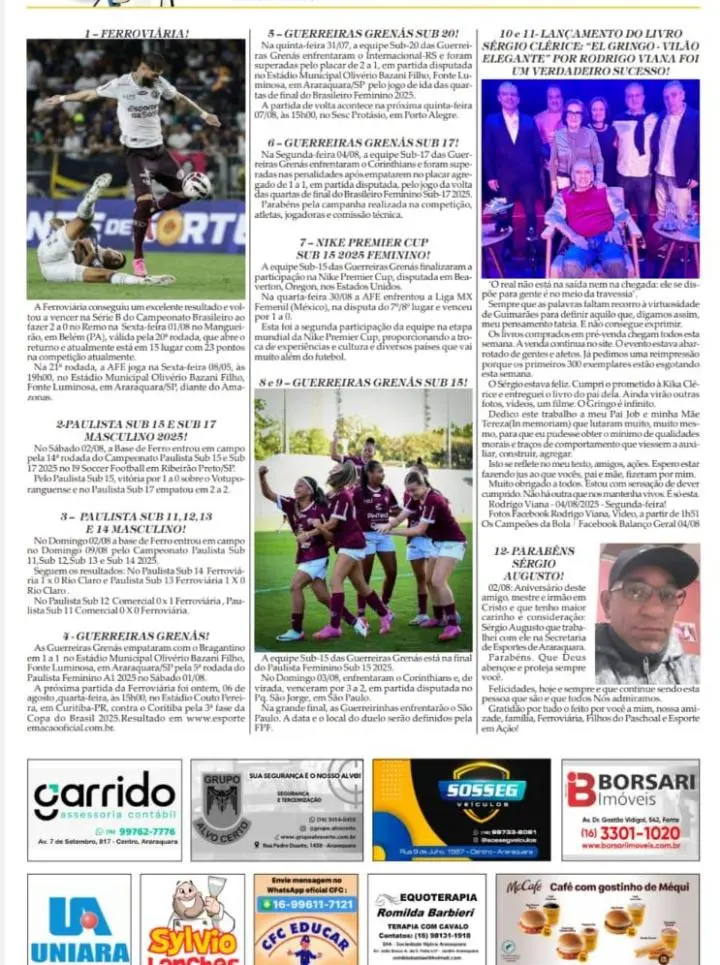 AS 12 DO SORÓ - FOLHA DA CIDADE DE ARARAQUARA - 07/08/2025 - QUINTA-FEIRA!