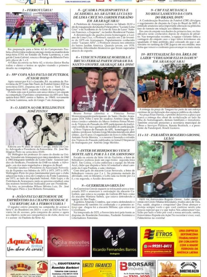 AS 12 DO SORÓ - FOLHA DA CIDADE DE ARARAQUARA! 09/01/2025 - QUINTA-FEIRA !