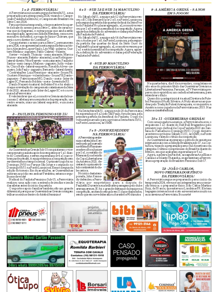AS 12 DO SORÓ - FOLHA DA CIDADE DE ARARAQUARA!09/11/2023 - QUINTA-FEIRA COM LILIANE FISCARELLI!