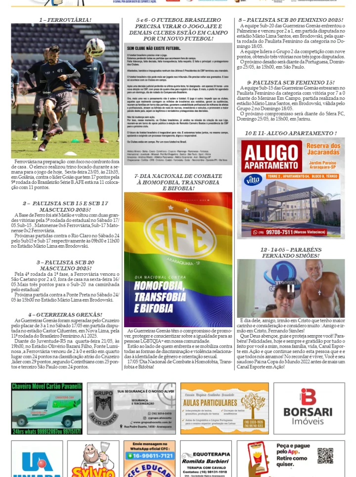 AS 12 DO SORÓ - FOLHA DA CIDADE DE ARARAQUARA - 23/05/2025 -SEXTA-FEIRA!