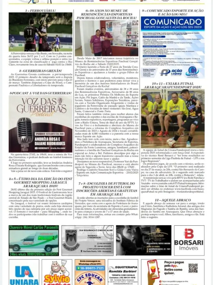 AS 12 DO SORÓ - FOLHA DA CIDADE DE ARARAQUARA - 28/02/2025 - SEXTA-FEIRA!