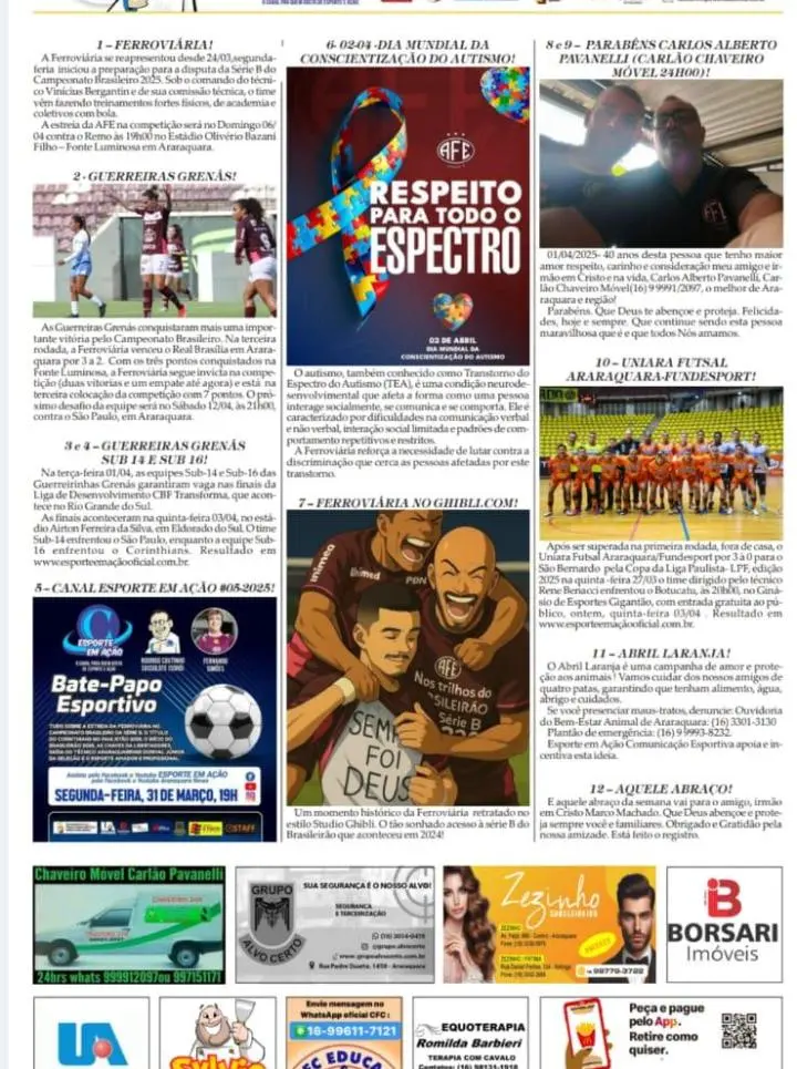 AS DOZE DO SORÓ - FOLHA DA CIDADE DE ARARAQUARA - 04/04/2025 - SEXTA-FEIRA!