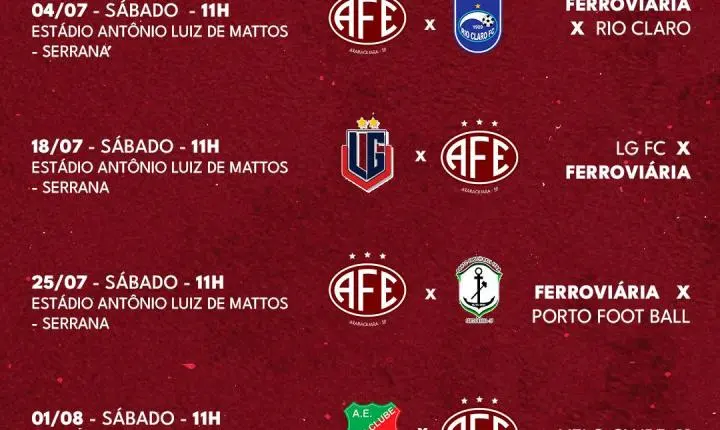 Confira os desafios da fase inicial da Ferroviária Sub-17 no Paulistão 2026!
