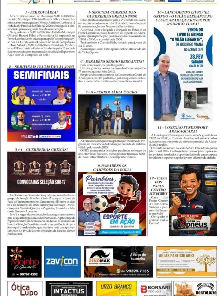 EDIÇÃO 00016 - ESPORTE EM AÇÃO COMUNICAÇÃO ESPORTIVA - 28/02/2026 - SÁBADO!
