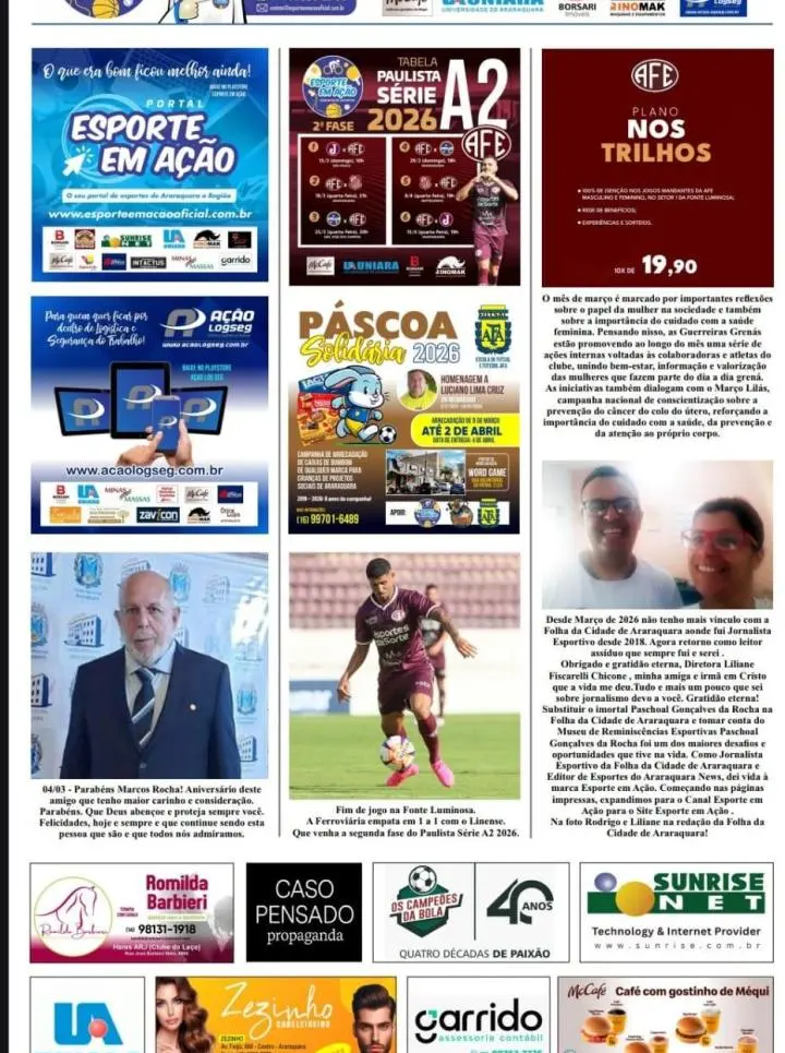 EDIÇÃO 00019 - ESPORTE EM AÇÃO COMUNICAÇÃO ESPORTIVA - 09/03/2026 - SEGUNDA-FEIRA!