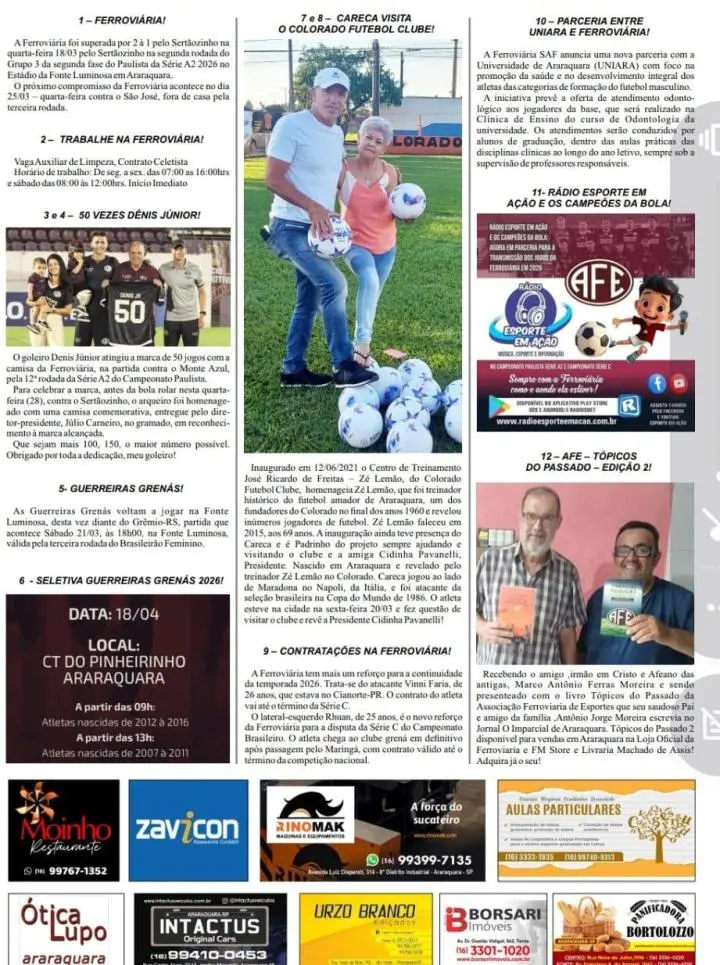EDIÇÃO 00022 - ESPORTE EM AÇÃO COMUNICAÇÃO ESPORTIVA - 20/03/2026 - SEXTA-FEIRA!