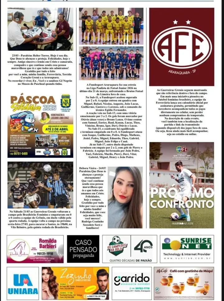 EDIÇÃO 00023 - ESPORTE EM AÇÃO COMUNICAÇÃO ESPORTIVA - 23/03/2026 - SEGUNDA-FEIRA!