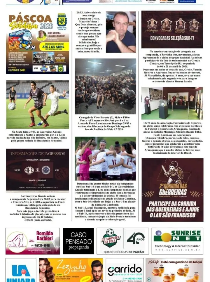 EDIÇÃO 00025 - ESPORTE EM AÇÃO COMUNICAÇÃO ESPORTIVA - 30/03/2026 - SEGUNDA-FEIRA!