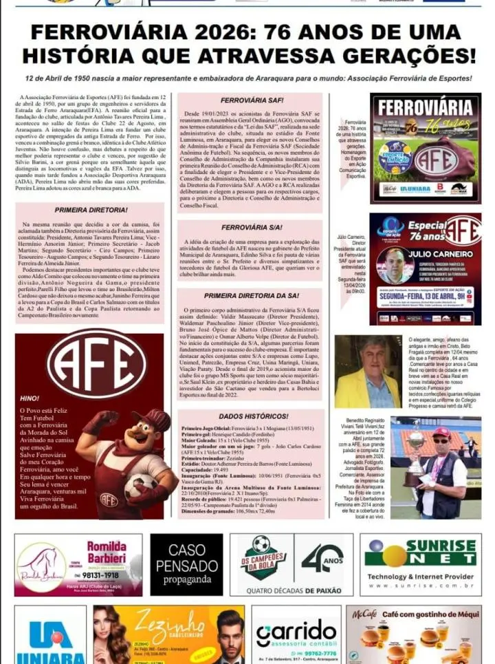 EDIÇÃO 00029 - ESPORTE EM AÇÃO COMUNICAÇÃO ESPORTIVA - 13/04/2026 - SEGUNDA-FEIRA!