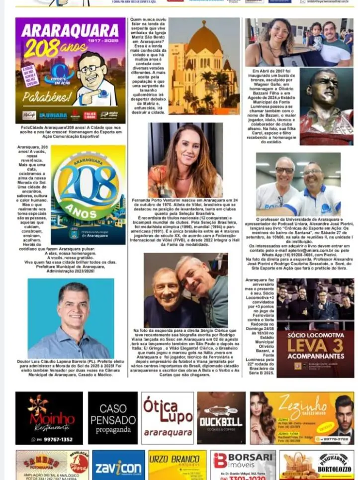 ESPECIAL ARARAQUARA 208 ANOS - FOLHA DA CIDADE DE ARARAQUARA - 22/08/2025 -SEXTA-FEIRA!