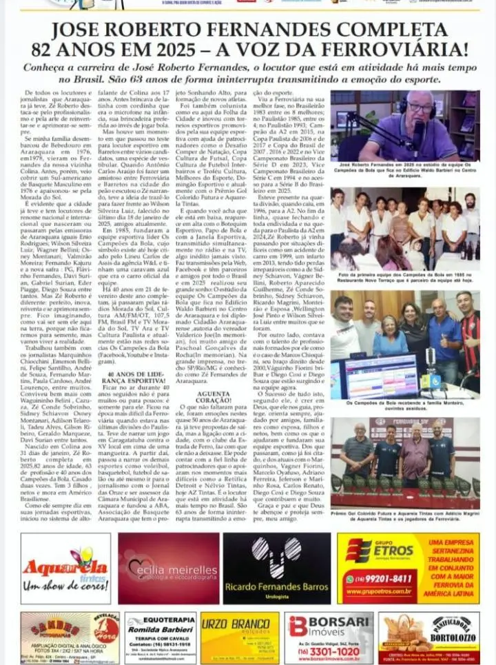 FATOS E FOTOS - FOLHA DA CIDADE DE ARARAQUARA! 01/02/2025 - SÁBADO !