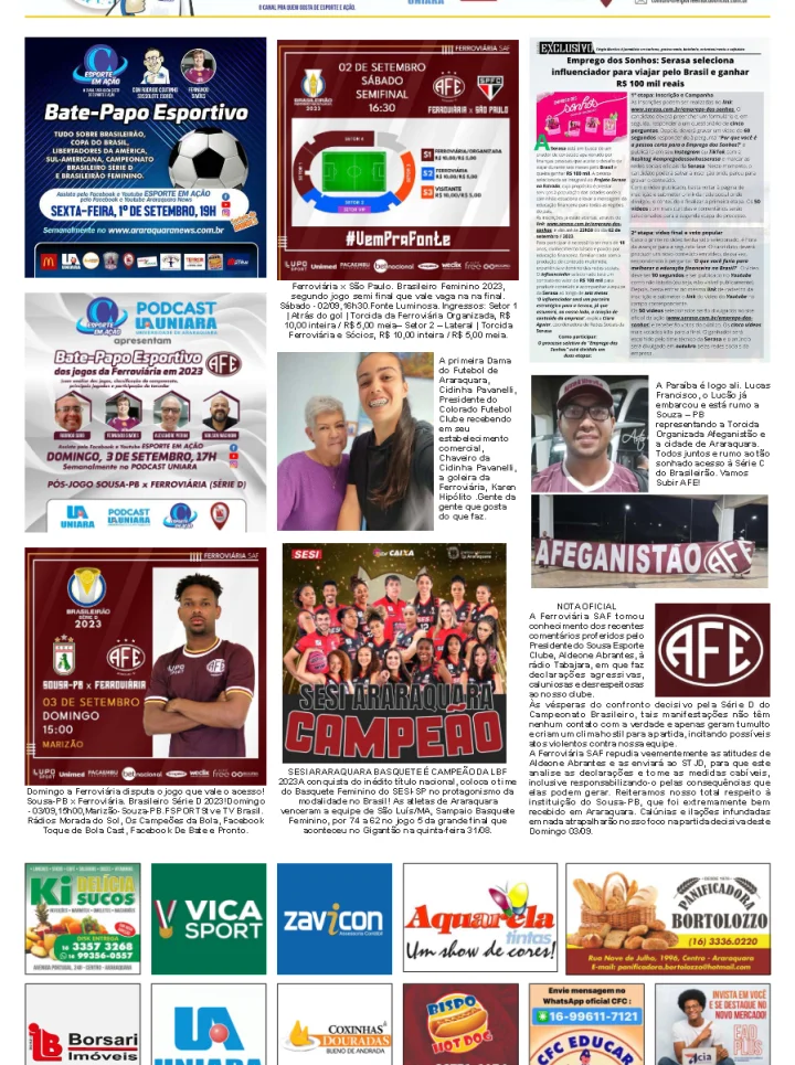 FATOS E FOTOS - FOLHA DA CIDADE DE ARARAQUARA!02/09/2023 - SÁBADO COM LILIANE FISCARELLI!