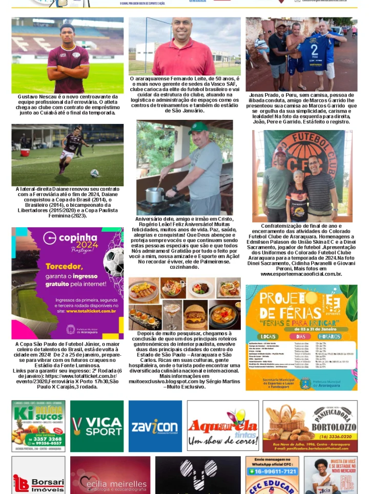 FATOS E FOTOS - FOLHA DA CIDADE DE ARARAQUARA!06/01/2024 - SÁBADO COM LILIANE FISCARELLI!!