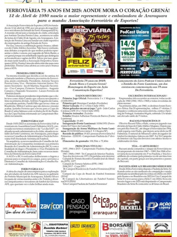 FATOS E FOTOS - FOLHA DA CIDADE DE ARARAQUARA - 12/04/2025 - SÁBADO!