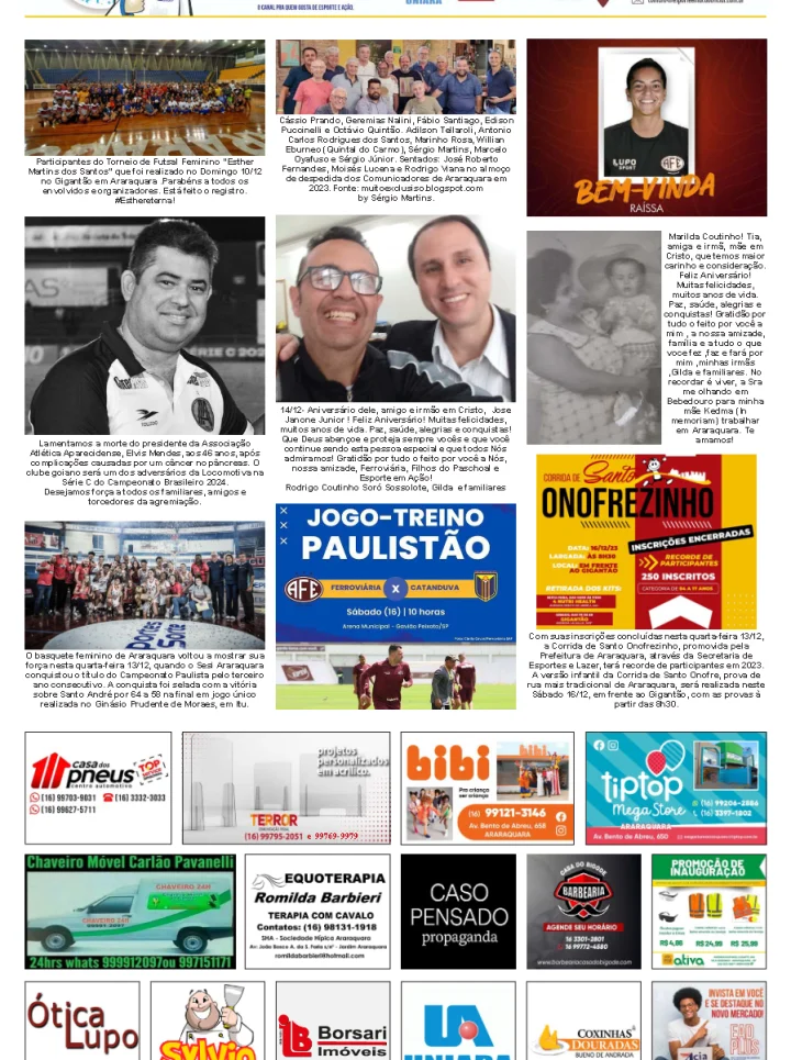 FATOS E FOTOS - FOLHA DA CIDADE DE ARARAQUARA!16/12/2023 - SÁBADO COM LILIANE FISCARELLI!!