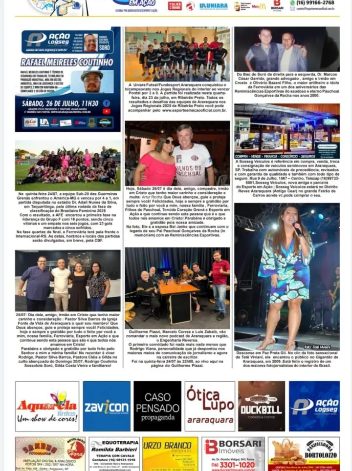 FATOS E FOTOS - FOLHA DA CIDADE DE ARARAQUARA - 26/07/2025 -SÁBADO!