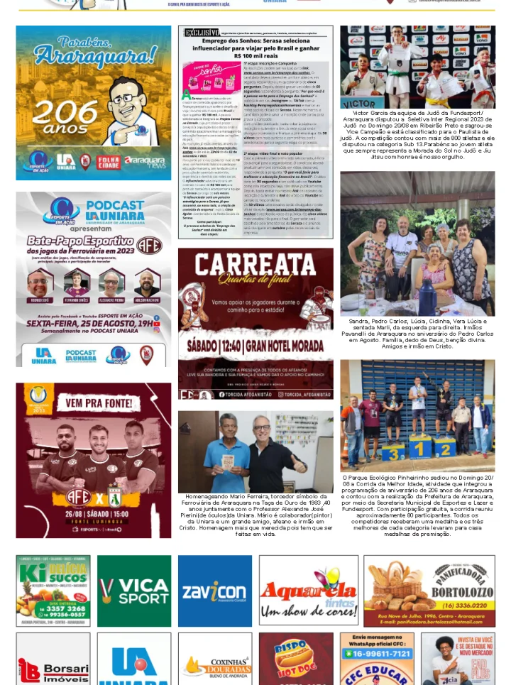 FATOS E FOTOS - FOLHA DA CIDADE DE ARARAQUARA!26/08/2023 - SÁBADO COM LILIANE FISCARELLI!