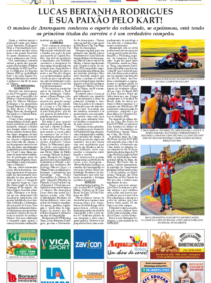 PERSONALIDADE - FOLHA DA CIDADE DE ARARAQUARA!09/09/2023 - SÁBADO COM LILIANE FISCARELLI!