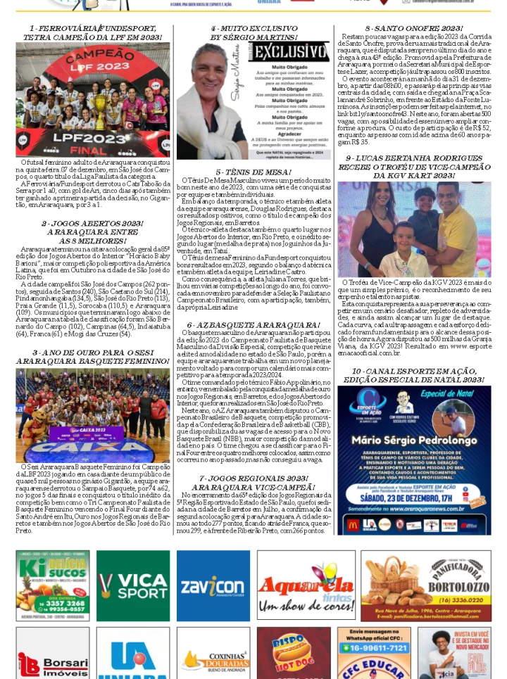 RETROSEPCTIVA ESPORTE EM AÇÃO - 2023 - PARTE 2!COM LILIANE FISCARELLI!