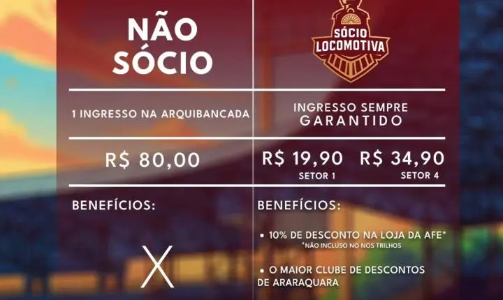 Seja Sócio Locomotiva e tenha um Clube de Vantagens!
